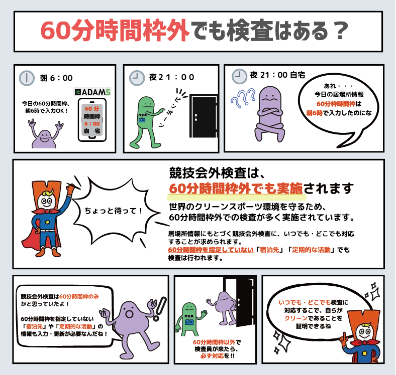 60分時間枠外でも検査はある？漫画